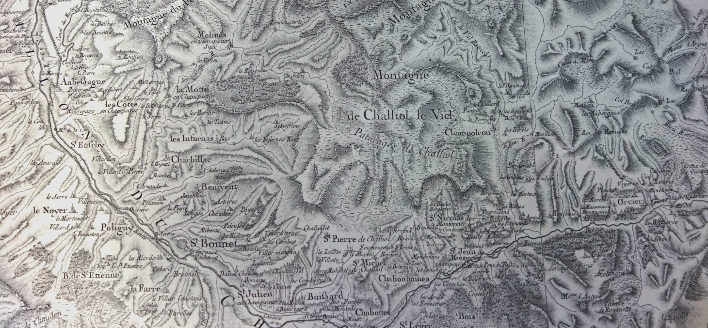 Carte de Cassini, Dauphiné (cartothèque de l'IUGA) © Univ. Grenoble Alpes
